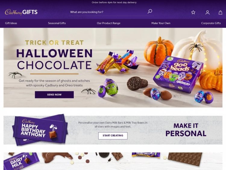 15% Off Halloween Chocolate & Gifts at Cadbury Gifts Direct Coupon Code