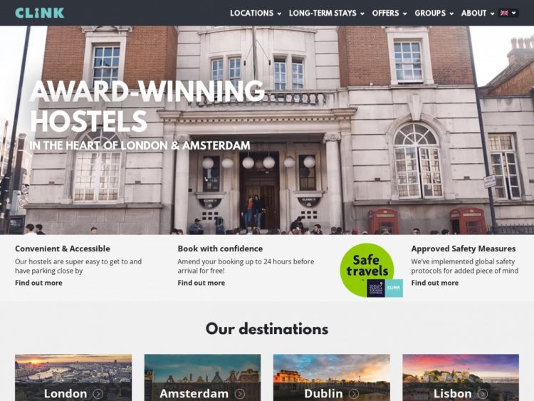15% Off All Stays in London & Amsterdam at Clink Hostels Coupon Code