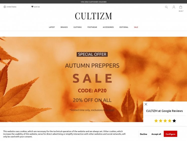 20% Off Sitewide at Cultizm Coupon Code